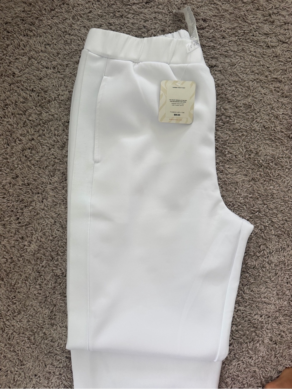 Fabletics White Track Joggers